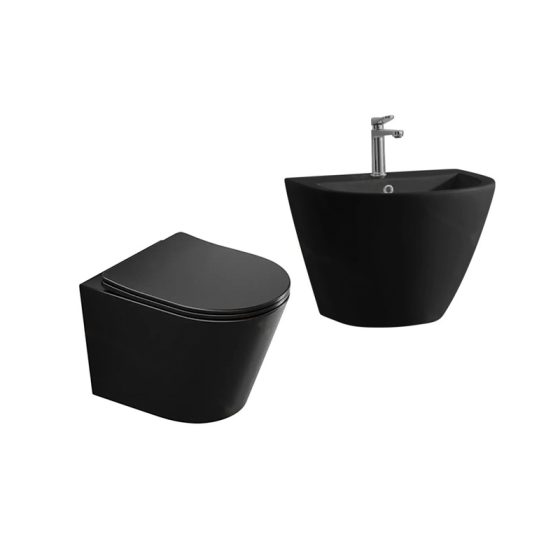 LT-452W-M-BL-----LT-501-M-BL white wall-hung-toilet-suites