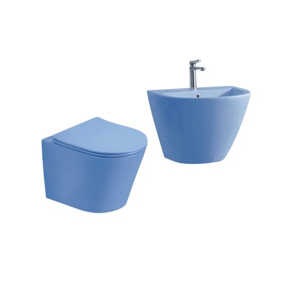 LT-452W-M-BU-----LT-501-M-BU white wall-hung-toilet-suites