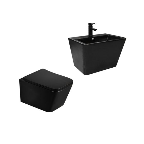 LT-454W-M-BL-----LT-503-M-BL white wall-hung-toilet-suites