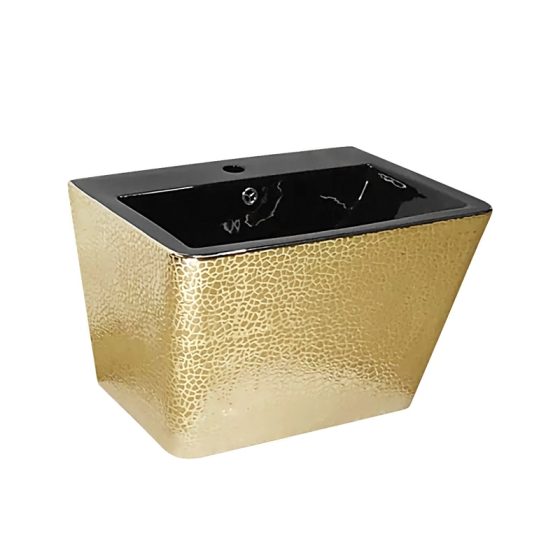 LT-503-GID-BLPG gold wall-hung-basins