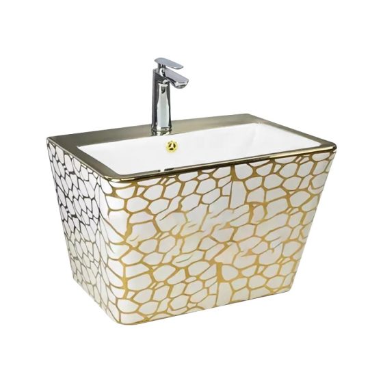 LT-503-GID-GW patterned wall-hung-basins
