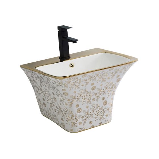 LT-514-GID-CT-15 patterned wall-hung-basins