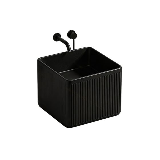 LT-5198-M-BL black wall-hung-basins