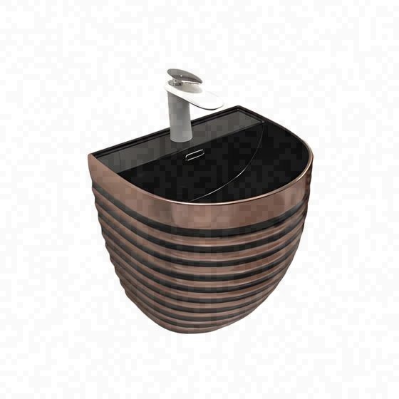 LT-5230-GID-GBL2 black wall-hung-basins