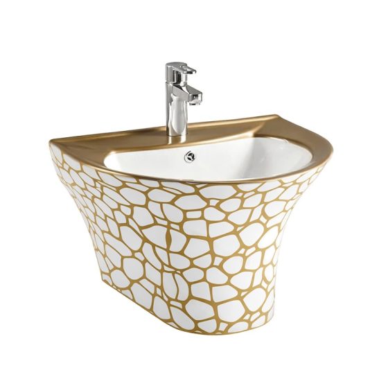 LT-525-GID-CT patterned wall-hung-basins