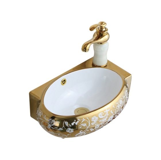 LT-551R-GID-CT-1 gold wall-hung-basins