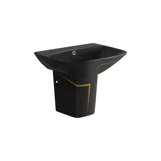 LT-583P-M-BLGL black wall-hung-basins