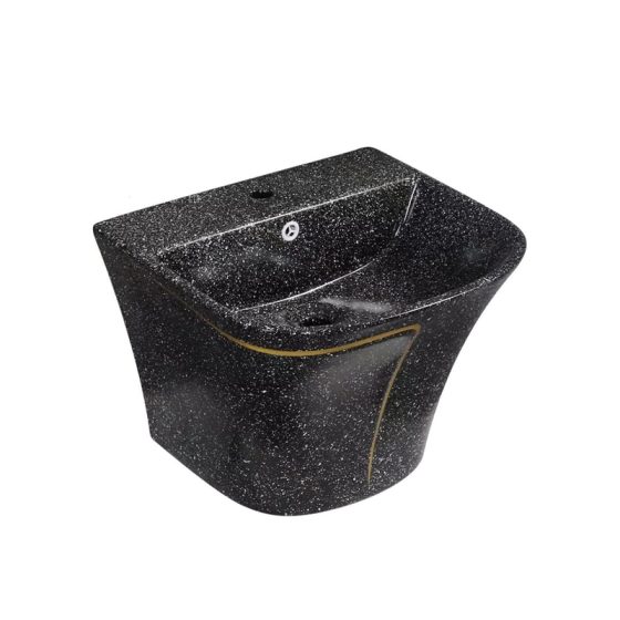 LT-587-CDG-BLGL black wall-hung-basins