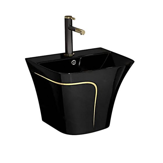 LT-587-CG-BLGL black wall-hung-basins