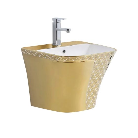 LT-587-GI-GW gold wall-hung-basins
