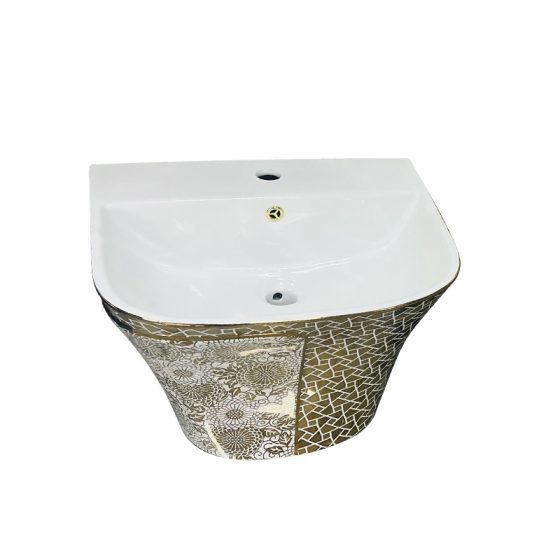 LT-587-GID-PG3 gold wall-hung-basins