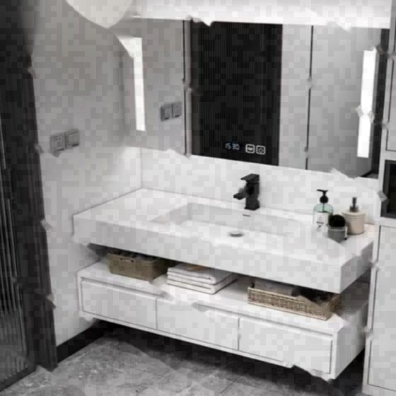 LT-BC2033白木纹+岩板台下盆+微晶石盆 bathroom cabinets