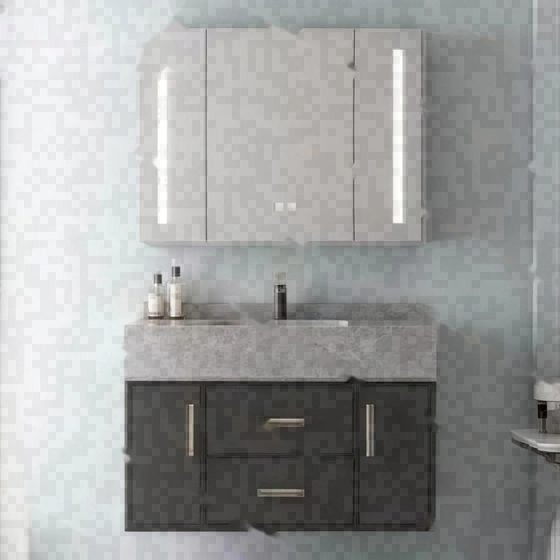LT-BC2059深灰+岩板台下盆 bathroom cabinets
